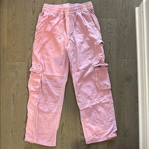 Old Navy Pink Cargo Pants Mid Rise Wide Leg - Small
